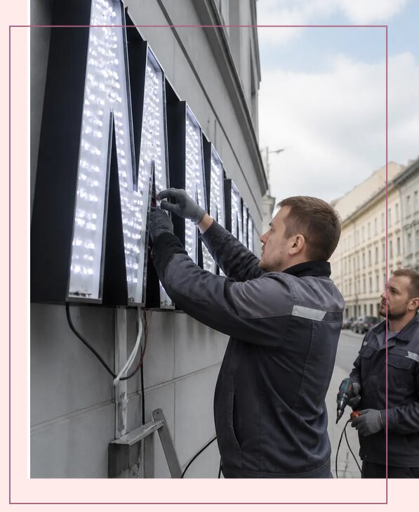 Изготовление и монтаж светодиодных LED вывесок в Липецке