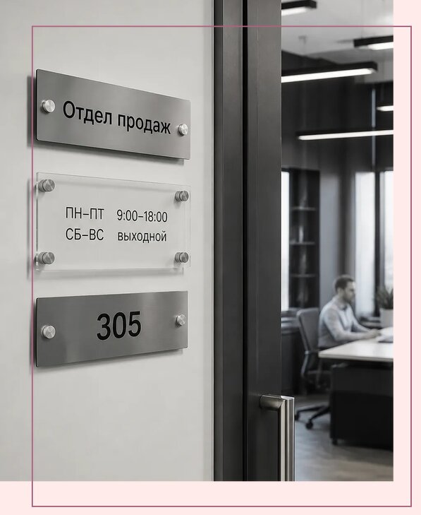 Офисные таблички на дверь в Липецке по цене от 5093 р. | Аванза-Лпц